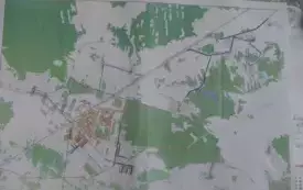 Mapa z przebiegiem gazociągu w Gminie Łoch&oacute;w