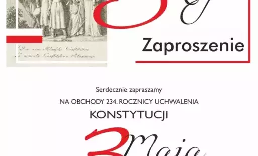 Zapraszamy na obchody 234. ROCZNICY UCHWALENIA KONSTYTUCJI 